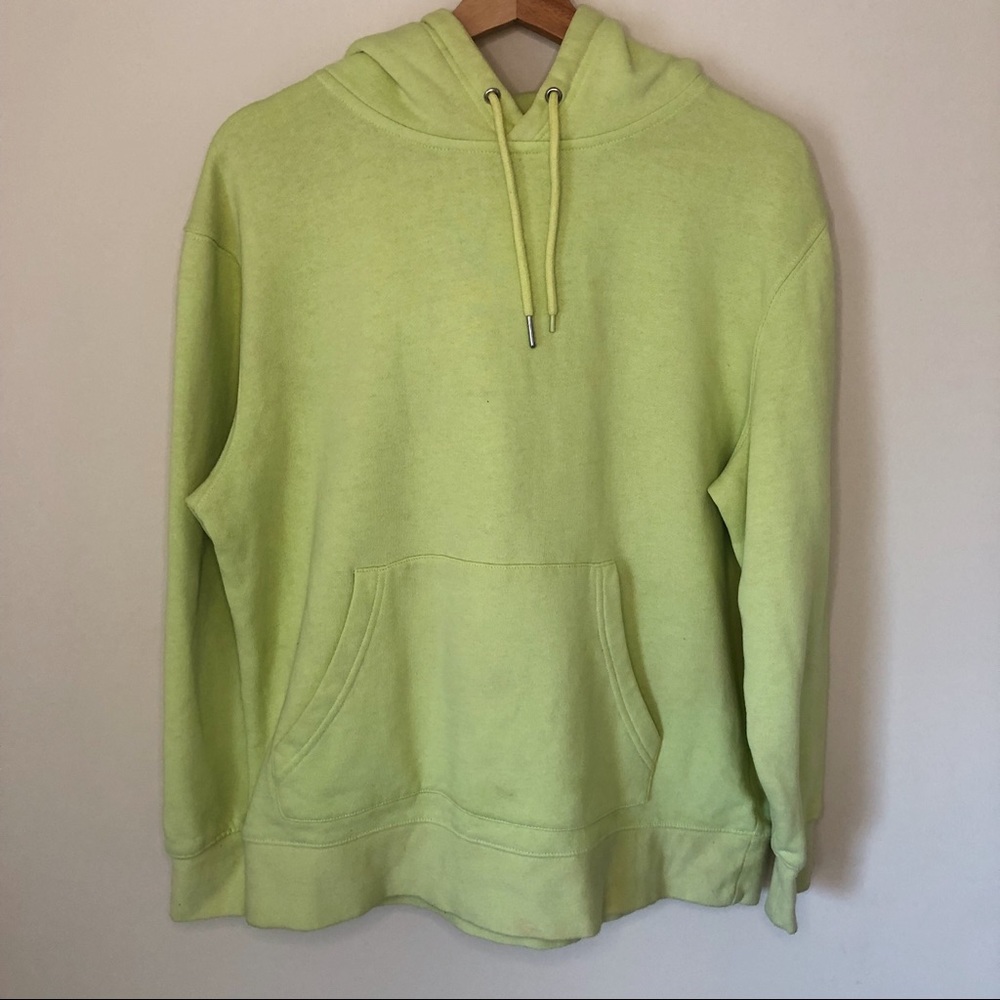 Topshop highlighter green hoodie